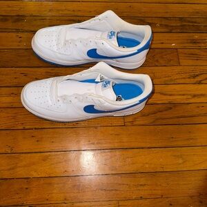 Kids White and Blue Sneakers